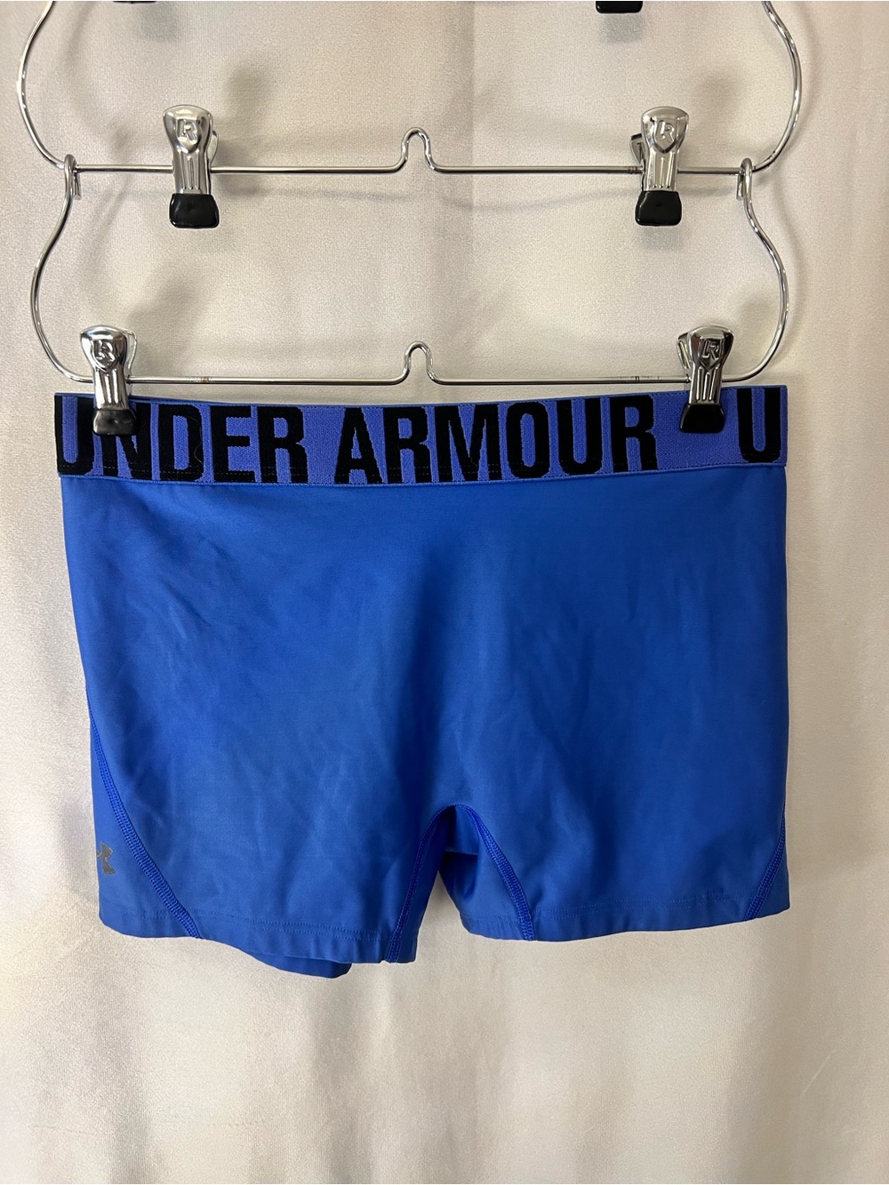 Under Armour Royal Blue Girls' Compression Shorts with Logo Waistband